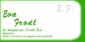 eva frodl business card